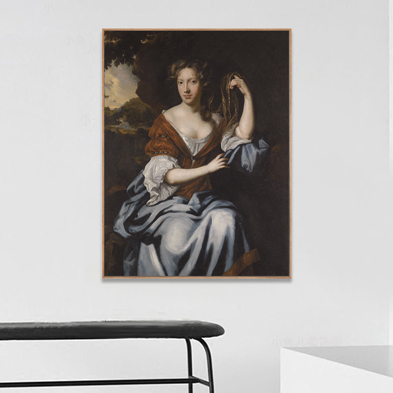 Impressionism Style Wall Art Print Soft Color Elegant Maiden Painting, Multiple Sizes Brown Clearhalo 'Arts' 'Canvas Art' 1762769