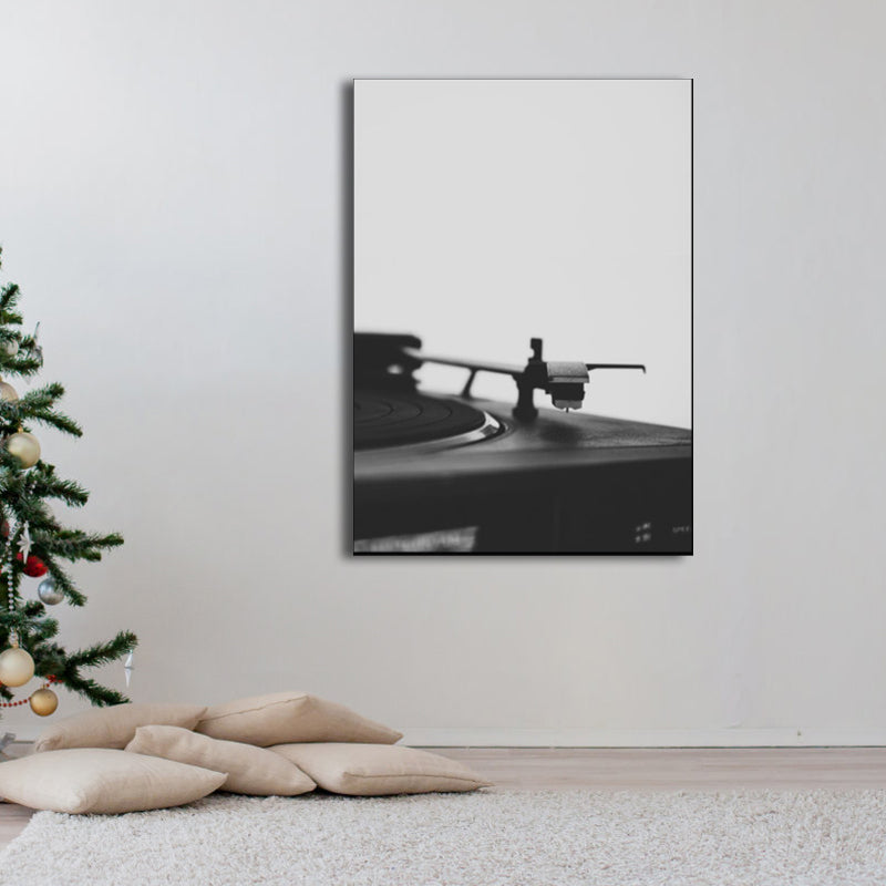 Photo Phonograph Canvas Print Modern Nostalgic Musical Wall Art in Black for Room Black Clearhalo 'Art Gallery' 'Canvas Art' 'Contemporary Art Gallery' 'Modern' Arts' 1762824