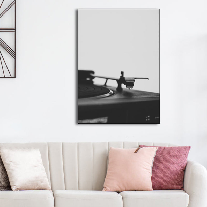 Photo Phonograph Canvas Print Modern Nostalgic Musical Wall Art in Black for Room Clearhalo 'Art Gallery' 'Canvas Art' 'Contemporary Art Gallery' 'Modern' Arts' 1762825