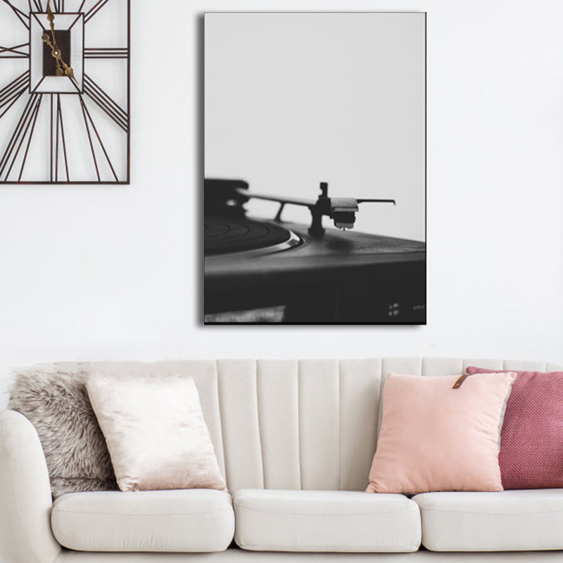 Photo Phonograph Canvas Print Modern Nostalgic Musical Wall Art in Black for Room Clearhalo 'Art Gallery' 'Canvas Art' 'Contemporary Art Gallery' 'Modern' Arts' 1762826