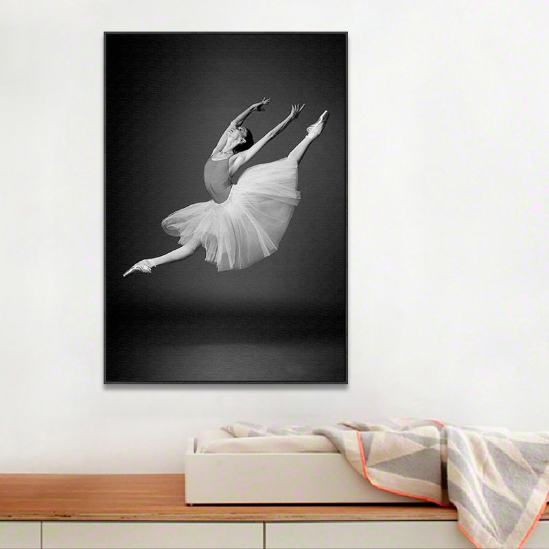 Textured Dancing Scene Painting Canvas Contemporary Wall Decor for Girls Bedroom Grey Clearhalo 'Art Gallery' 'Canvas Art' 'Contemporary Art Gallery' 'Modern' Arts' 1762831