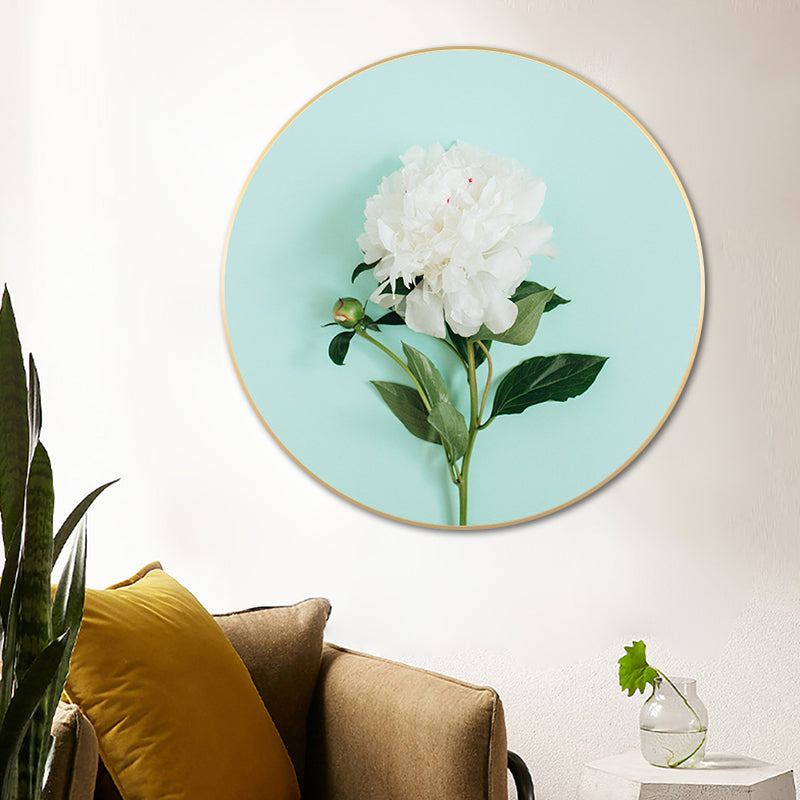 Floral Print Photography Painting Nordic Style Canvas Wall Decor, Multiple Sizes Light Green Clearhalo 'Arts' 'Canvas Art' 1762864