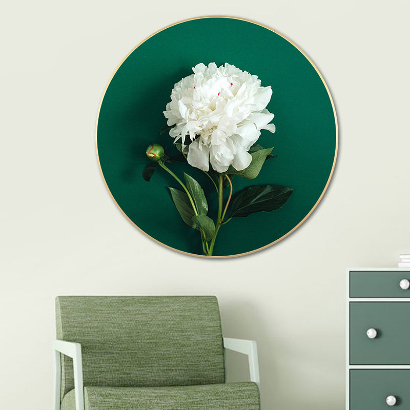 Floral Print Photography Painting Nordic Style Canvas Wall Decor, Multiple Sizes Dark Green Clearhalo 'Arts' 'Canvas Art' 1762868