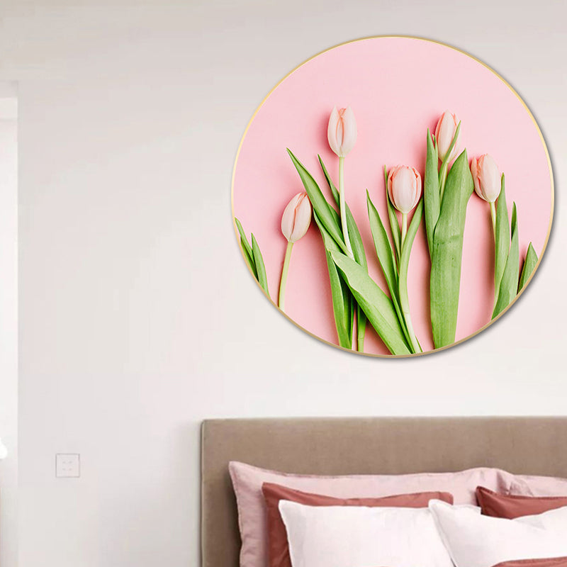 Floral Print Photography Painting Nordic Style Canvas Wall Decor, Multiple Sizes Pink Clearhalo 'Arts' 'Canvas Art' 1762872