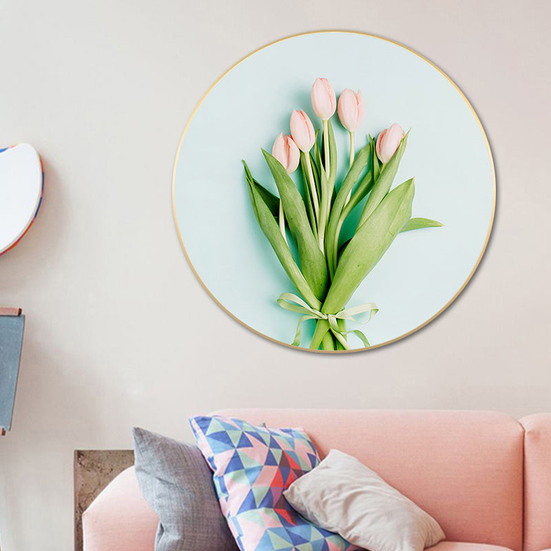 Floral Print Photography Painting Nordic Style Canvas Wall Decor, Multiple Sizes Light Blue Clearhalo 'Arts' 'Canvas Art' 1762884