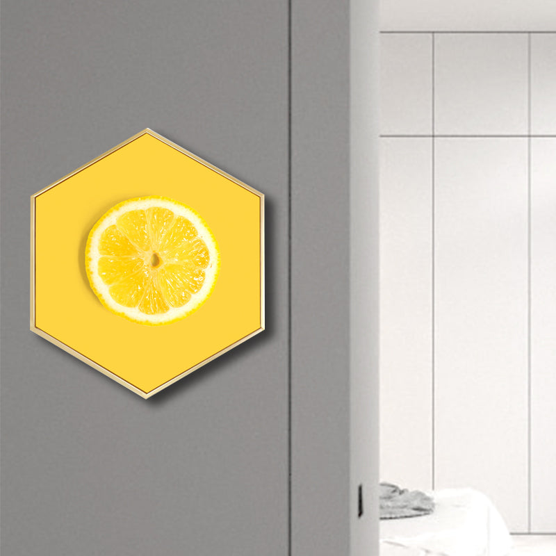 Scandinavian Style Tasty Fruits Canvas Light Color Textured Art Print for Dining Room Yellow Clearhalo 'Arts' 'Canvas Art' 1762899