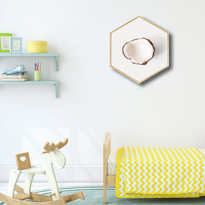 Scandinavian Style Tasty Fruits Canvas Light Color Textured Art Print for Dining Room White Clearhalo 'Arts' 'Canvas Art' 1762911