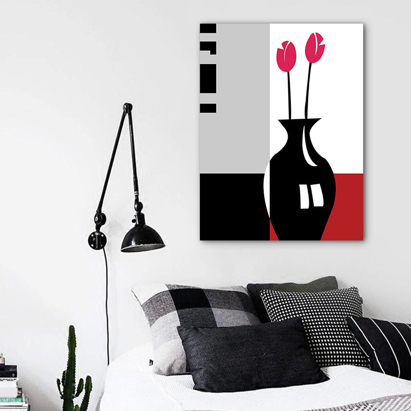 Flower Arrangement Wall Art Decor Pastel Color Canvas Painting, Textured, Multiple Sizes Clearhalo 'Arts' 'Canvas Art' 1762928