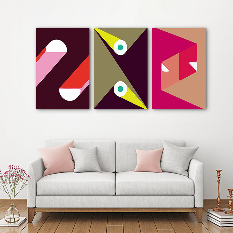Geometric Wall Art Modernism Textured Living Room Canvas in Multi-Color, Set of 3 Clearhalo 'Art Gallery' 'Canvas Art' 'Contemporary Art Gallery' 'Modern' Arts' 1762942