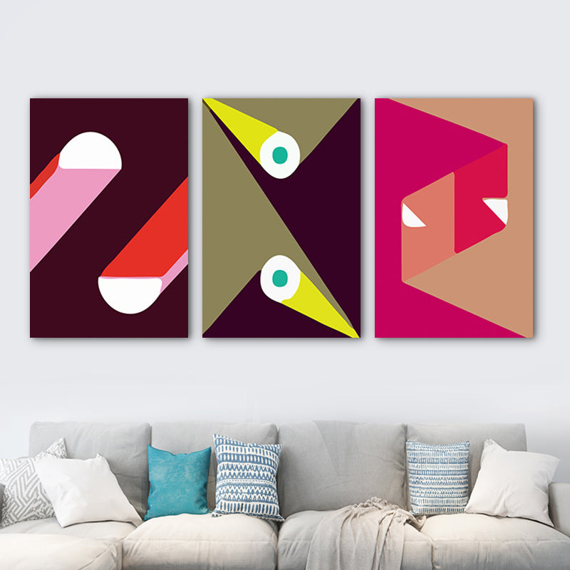 Geometric Wall Art Modernism Textured Living Room Canvas in Multi-Color, Set of 3 Clearhalo 'Art Gallery' 'Canvas Art' 'Contemporary Art Gallery' 'Modern' Arts' 1762943