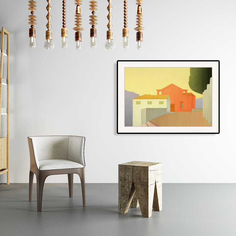 Building Scene Canvas Print for Bathroom Oil Painting Wall Art Decor, Multiple Sizes Clearhalo 'Arts' 'Canvas Art' 1762954