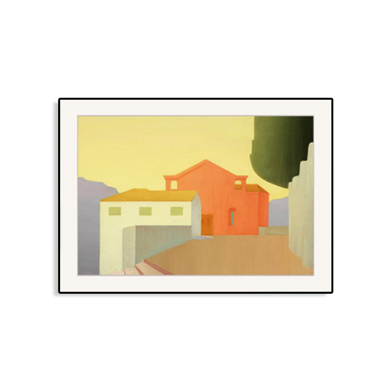 Building Scene Canvas Print for Bathroom Oil Painting Wall Art Decor, Multiple Sizes Clearhalo 'Arts' 'Canvas Art' 1762955