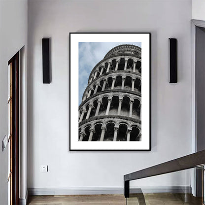 Grey Colosseum Wall Decor Landmark Global Inspired Textured Canvas Wall Art for Home Grey Clearhalo 'Arts' 'Canvas Art' 1762966