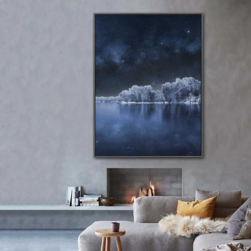 Light Color Natural Landscape Canvas Modern Textured Wall Art Decor for Living Room Blue Clearhalo 'Art Gallery' 'Canvas Art' 'Contemporary Art Gallery' 'Modern' Arts' 1762993