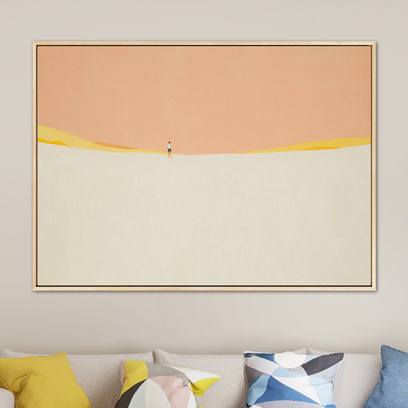 Illustration Nordic Wall Art Decor with Abstract Scenery in Soft Color for Boys Bedroom Orange Clearhalo 'Arts' 'Canvas Art' 1763010