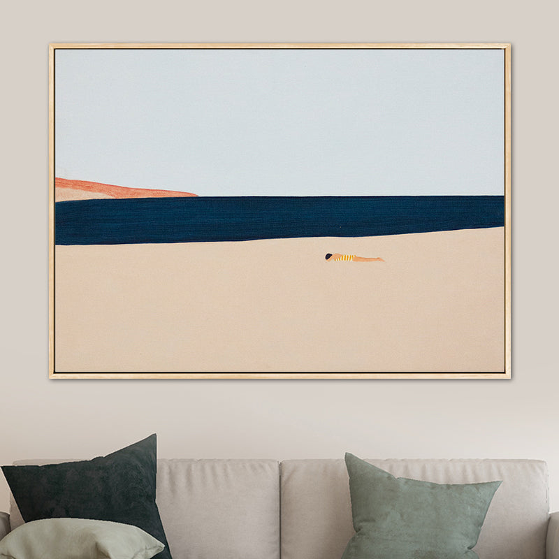 Illustration Nordic Wall Art Decor with Abstract Scenery in Soft Color for Boys Bedroom Yellow Clearhalo 'Arts' 'Canvas Art' 1763018