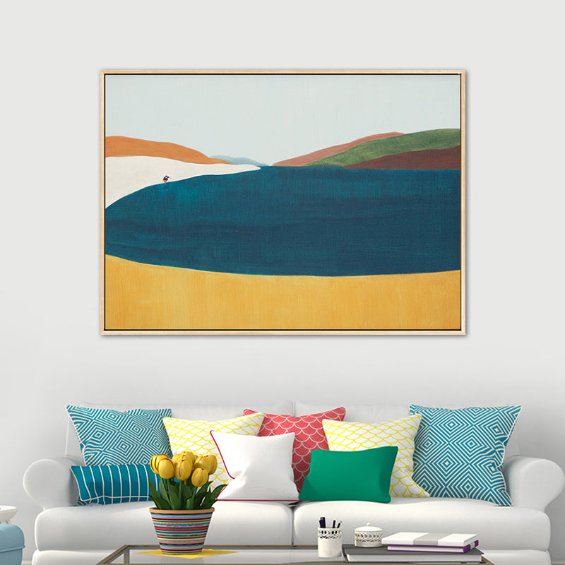 Illustration Nordic Wall Art Decor with Abstract Scenery in Soft Color for Boys Bedroom Clearhalo 'Arts' 'Canvas Art' 1763028