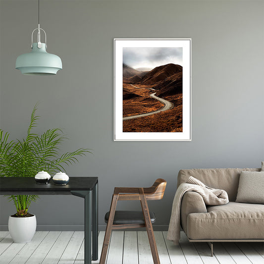 Brown Mountain Curve Road Canvas Contemporary Textured Wall Decor for Living Room Clearhalo 'Art Gallery' 'Canvas Art' 'Contemporary Art Gallery' 'Modern' Arts' 1763051