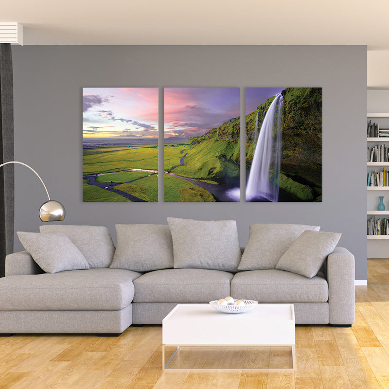 Waterfall View Wall Decor Modern Multi-Piece Girls Bedroom Painting, Multiple Sizes Clearhalo 'Art Gallery' 'Canvas Art' 'Contemporary Art Gallery' 'Modern' Arts' 1763058
