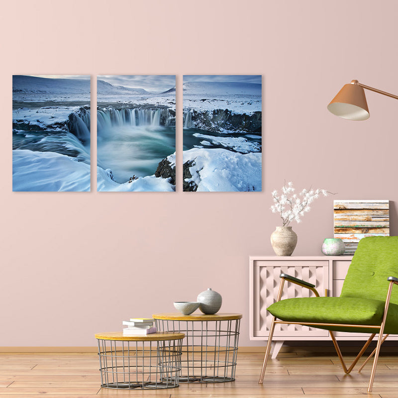 Waterfall View Wall Decor Modern Multi-Piece Girls Bedroom Painting, Multiple Sizes Clearhalo 'Art Gallery' 'Canvas Art' 'Contemporary Art Gallery' 'Modern' Arts' 1763064