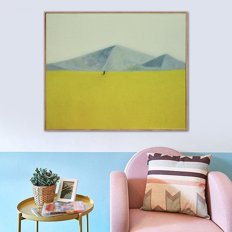 Nordic Mountain Landscape Tela Art Pastel Colore testurita decorazione da parete per camera da letto