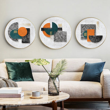 Pastel Color Geometric Canvas Print Textured Wall Art Decor for Bathroom, Multiple Sizes Orange Clearhalo 'Arts' 'Canvas Art' 1763171