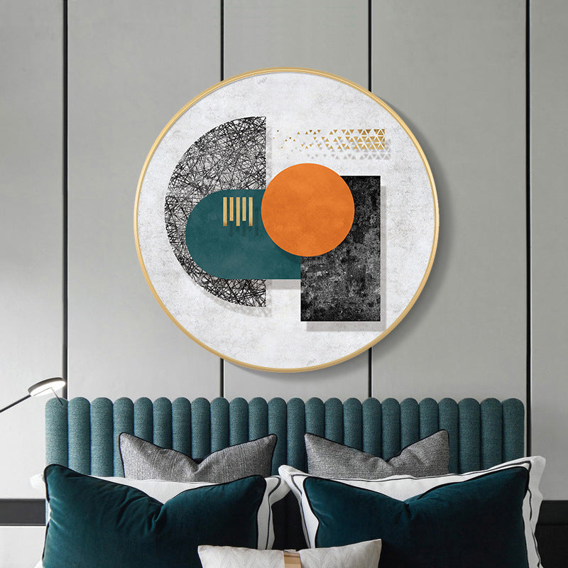 Pastel Color Geometric Canvas Print Textured Wall Art Decor for Bathroom, Multiple Sizes Clearhalo 'Arts' 'Canvas Art' 1763172