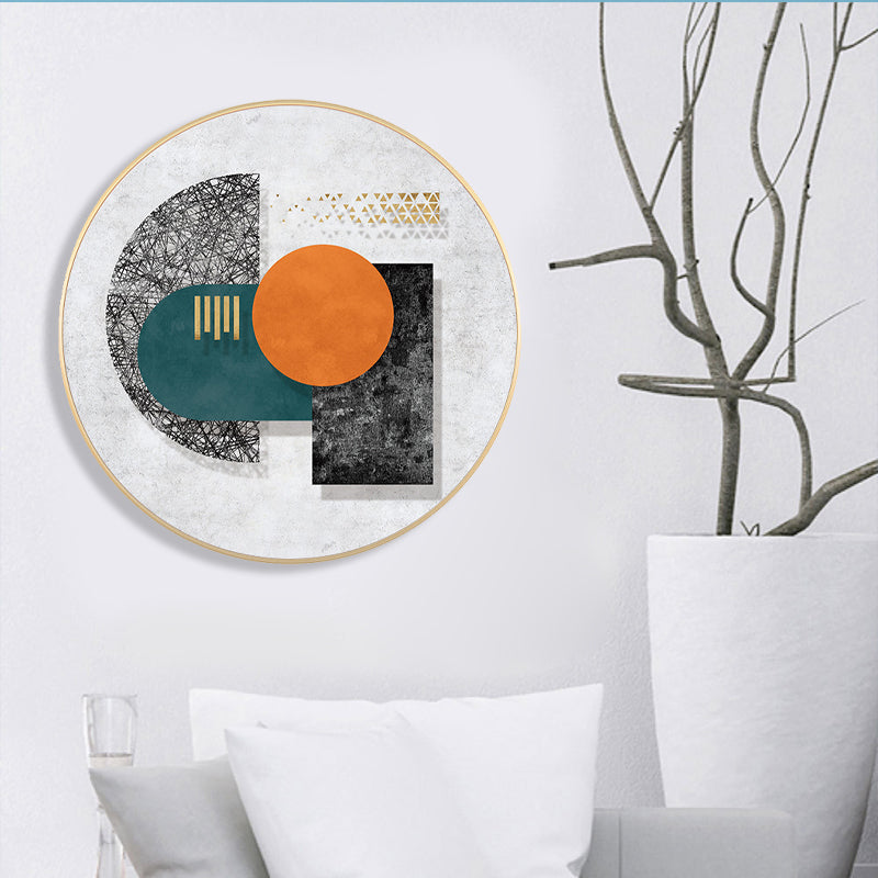 Pastel Color Geometric Canvas Print Textured Wall Art Decor for Bathroom, Multiple Sizes Clearhalo 'Arts' 'Canvas Art' 1763173