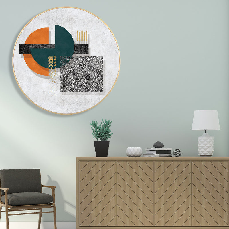 Pastel Color Geometric Canvas Print Textured Wall Art Decor for Bathroom, Multiple Sizes Clearhalo 'Arts' 'Canvas Art' 1763179