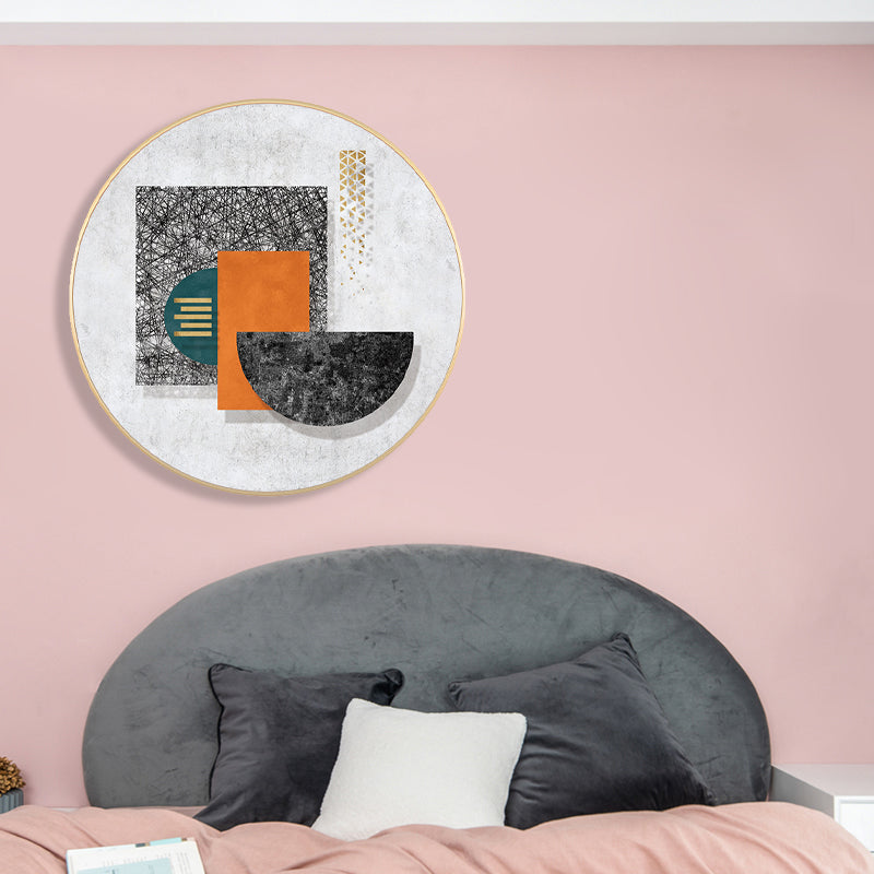 Pastel Color Geometric Canvas Print Textured Wall Art Decor for Bathroom, Multiple Sizes Black Clearhalo 'Arts' 'Canvas Art' 1763181