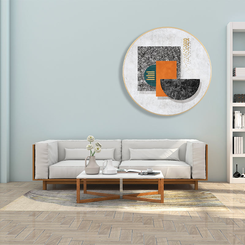 Pastel Color Geometric Canvas Print Textured Wall Art Decor for Bathroom, Multiple Sizes Clearhalo 'Arts' 'Canvas Art' 1763182