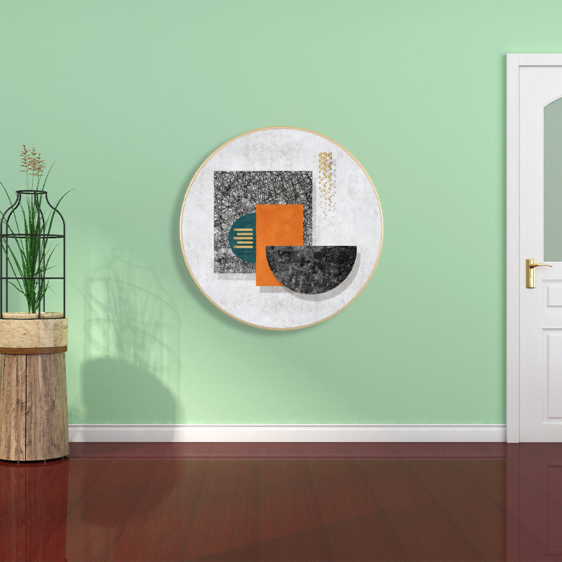 Pastel Color Geometric Canvas Print Textured Wall Art Decor for Bathroom, Multiple Sizes