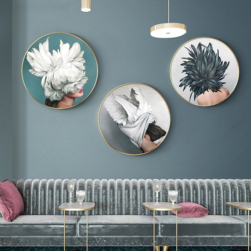 Chic Maiden Painting for Girls Bedroom in Pastel Color, Multiple Sizes Available Green Clearhalo 'Art Gallery' 'Canvas Art' 'Contemporary Art Gallery' 'Modern' Arts' 1763185