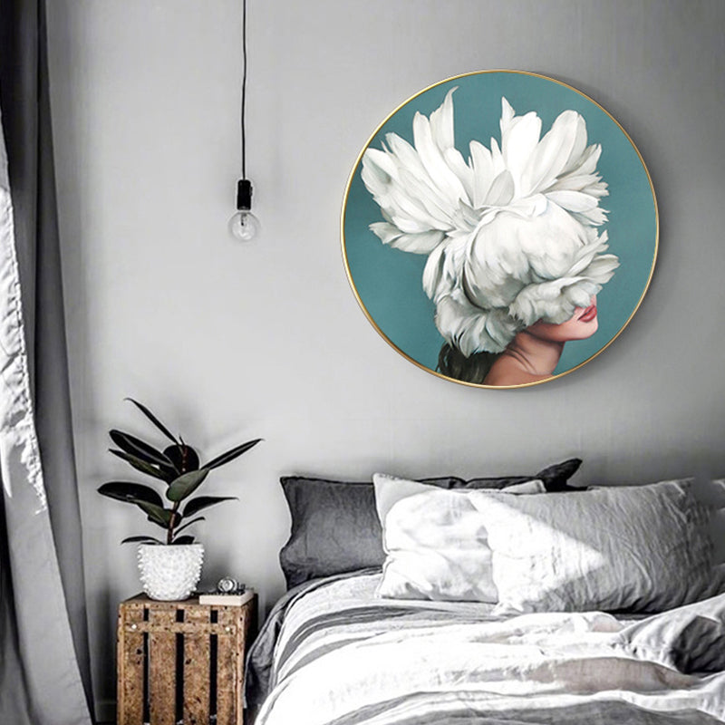 Chic Maiden Painting for Girls Bedroom in Pastel Color, Multiple Sizes Available Clearhalo 'Art Gallery' 'Canvas Art' 'Contemporary Art Gallery' 'Modern' Arts' 1763186