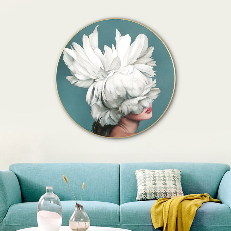 Chic Maiden Painting for Girls Bedroom in Pastel Color, Multiple Sizes Available Clearhalo 'Art Gallery' 'Canvas Art' 'Contemporary Art Gallery' 'Modern' Arts' 1763187