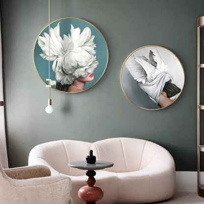 Chic Maiden Painting for Girls Bedroom in Pastel Color, Multiple Sizes Available Light Gray Clearhalo 'Art Gallery' 'Canvas Art' 'Contemporary Art Gallery' 'Modern' Arts' 1763192