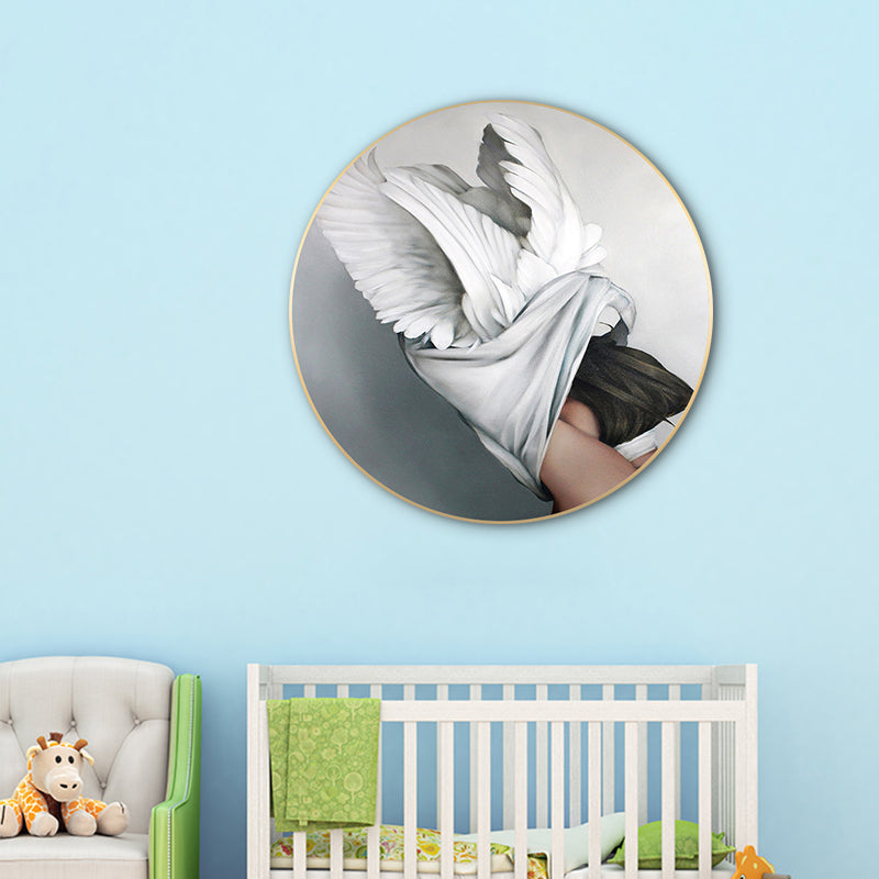 Chic Maiden Painting for Girls Bedroom in Pastel Color, Multiple Sizes Available Clearhalo 'Art Gallery' 'Canvas Art' 'Contemporary Art Gallery' 'Modern' Arts' 1763193