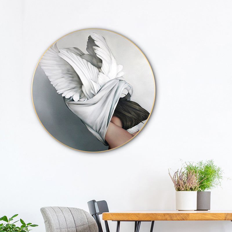 Chic Maiden Painting for Girls Bedroom in Pastel Color, Multiple Sizes Available Clearhalo 'Art Gallery' 'Canvas Art' 'Contemporary Art Gallery' 'Modern' Arts' 1763194