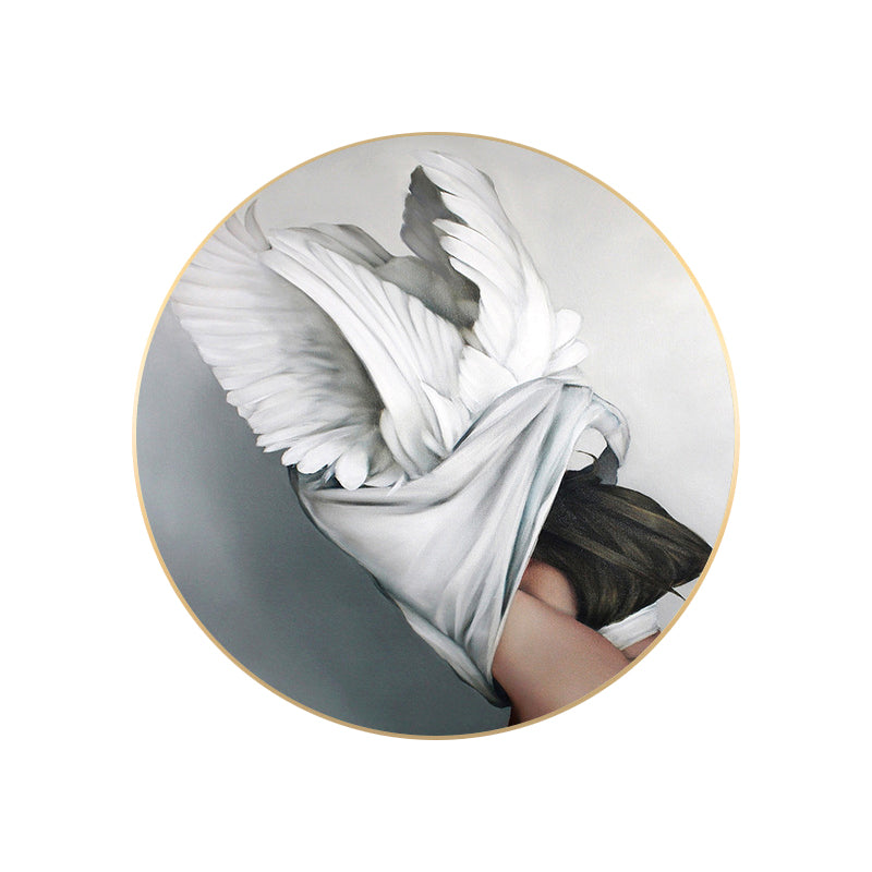 Chic Maiden Painting for Girls Bedroom in Pastel Color, Multiple Sizes Available Clearhalo 'Art Gallery' 'Canvas Art' 'Contemporary Art Gallery' 'Modern' Arts' 1763195