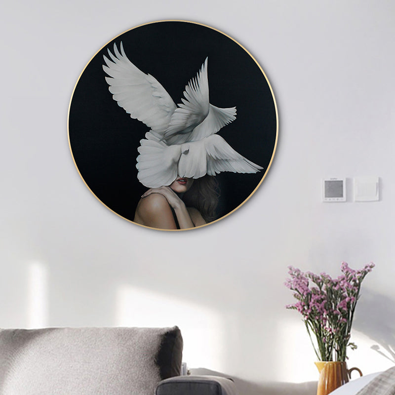 Chic Maiden Painting for Girls Bedroom in Pastel Color, Multiple Sizes Available Clearhalo 'Art Gallery' 'Canvas Art' 'Contemporary Art Gallery' 'Modern' Arts' 1763205