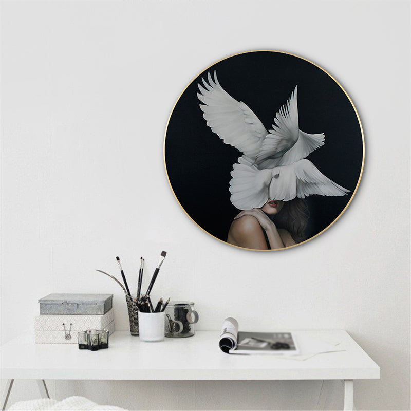 Chic Maiden Painting for Girls Bedroom in Pastel Color, Multiple Sizes Available Clearhalo 'Art Gallery' 'Canvas Art' 'Contemporary Art Gallery' 'Modern' Arts' 1763206