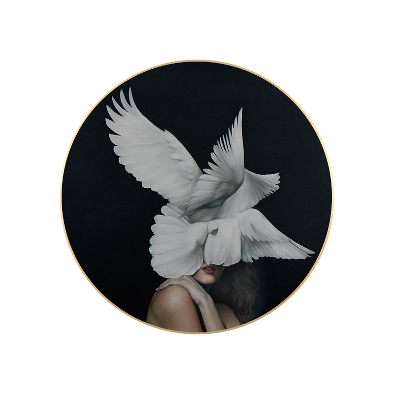 Chic Maiden Painting for Girls Bedroom in Pastel Color, Multiple Sizes Available Clearhalo 'Art Gallery' 'Canvas Art' 'Contemporary Art Gallery' 'Modern' Arts' 1763207