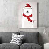 Grey Polar Bear Canvas Textured Children's Art Kids Bedroom Wall Decor, Multiple Sizes Clearhalo 'Art Gallery' 'Canvas Art' 'Kids' Arts' 1763213