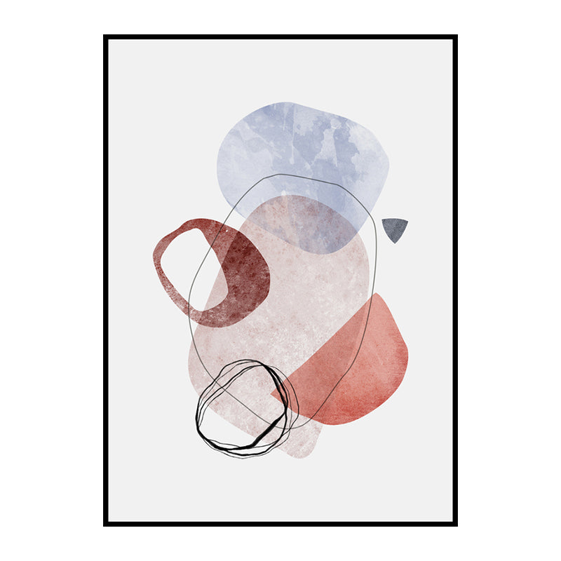 Nordic Cobblestones Canvas Wall Art House Interior Wall Decor in Pink and Blue, Textured Clearhalo 'Art Gallery' 'Canvas Art' 'Contemporary Art Gallery' 'Modern' Arts' 1763222