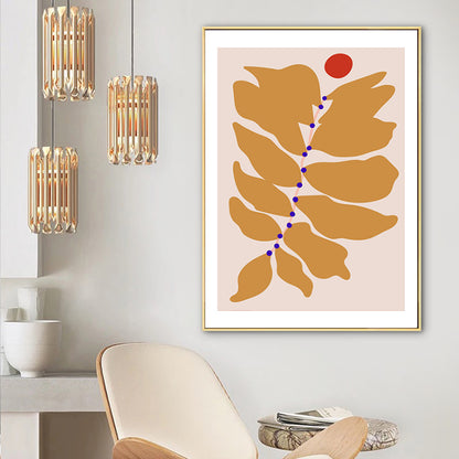 Yellow Leaf Wall Art Decor Botanical Nordic Textured Canvas Print for House Interior Yellow Clearhalo 'Arts' 'Canvas Art' 1763233