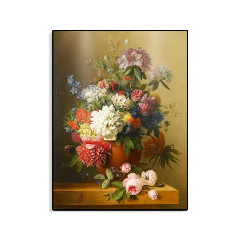 Impressionism Flower and Vase Canvas Pastel Color Bathroom Art Print, Multiple Sizes Clearhalo 'Arts' 'Canvas Art' 1763250