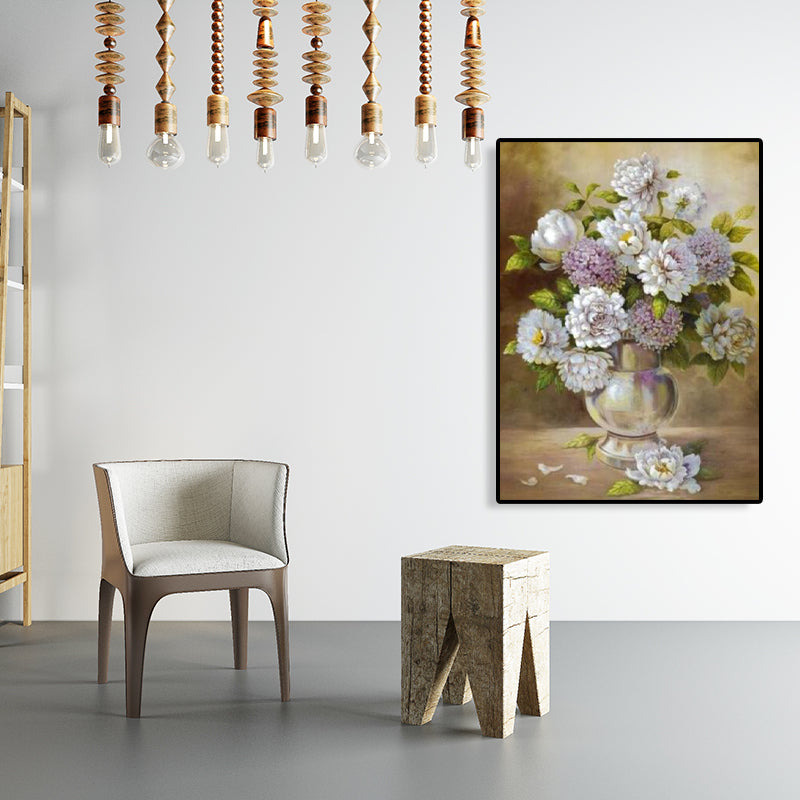 Impressionism Flower and Vase Canvas Pastel Color Bathroom Art Print, Multiple Sizes Purple Clearhalo 'Arts' 'Canvas Art' 1763251