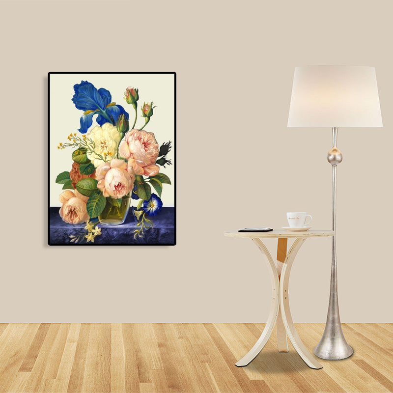Impressionism Flower and Vase Canvas Pastel Color Bathroom Art Print, Multiple Sizes Clearhalo 'Arts' 'Canvas Art' 1763257