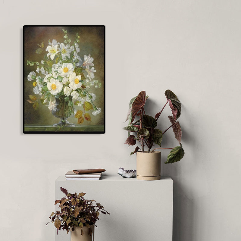 Impressionism Flower and Vase Canvas Pastel Color Bathroom Art Print, Multiple Sizes Clearhalo 'Arts' 'Canvas Art' 1763261