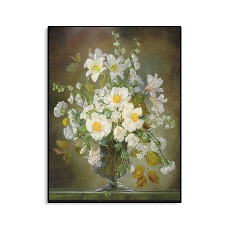 Impressionism Flower and Vase Canvas Pastel Color Bathroom Art Print, Multiple Sizes Clearhalo 'Arts' 'Canvas Art' 1763262